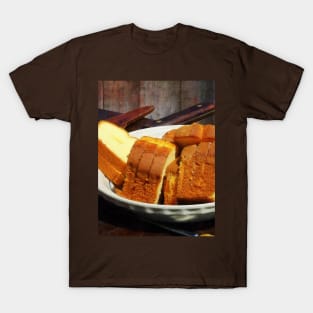 Food - Plate With Sliced Bread and Knives T-Shirt